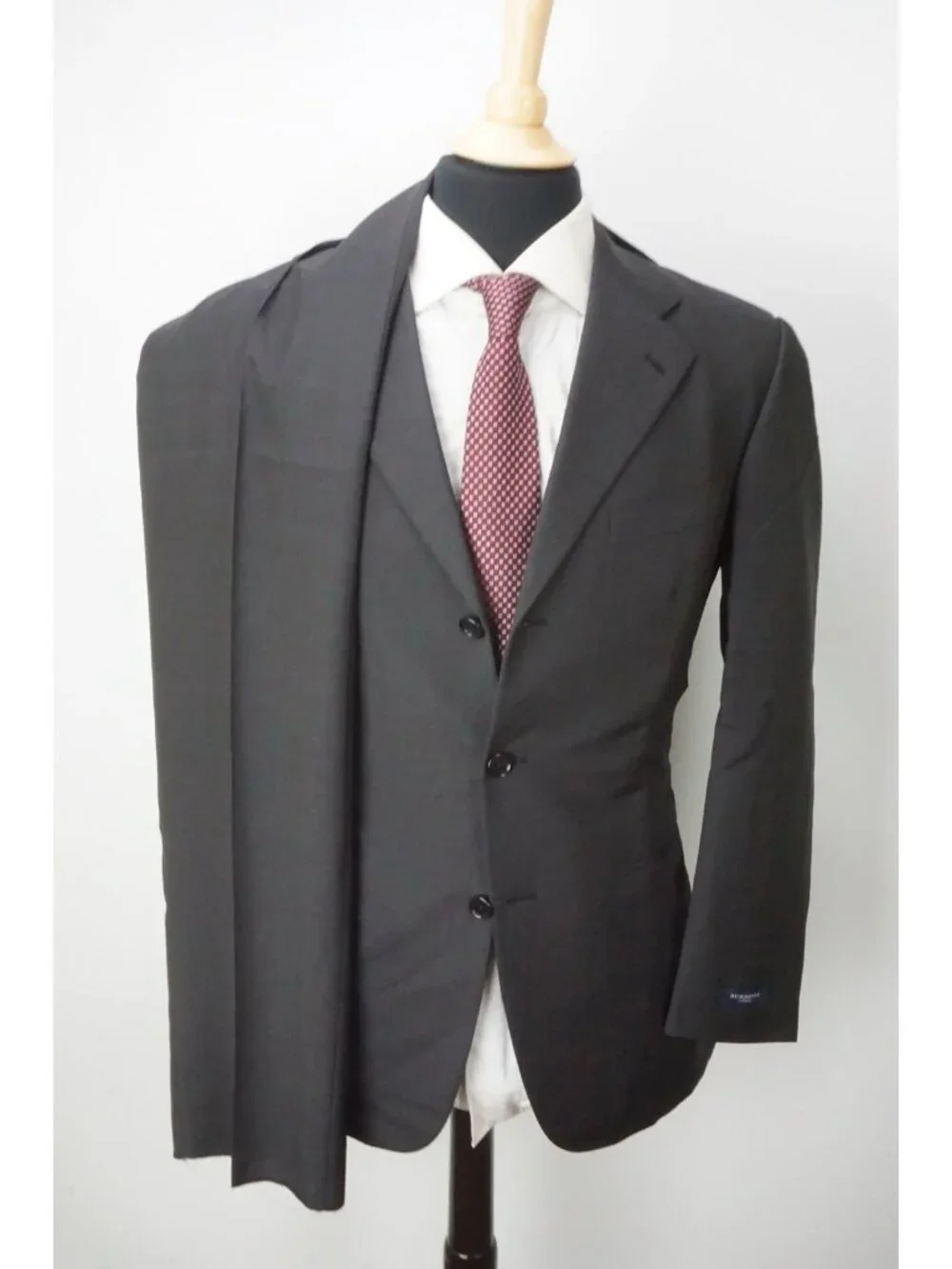 Burberry London Gray Pindot Wool 2 Pc Suit Jacket Pants Sz 40R BRAND NEW